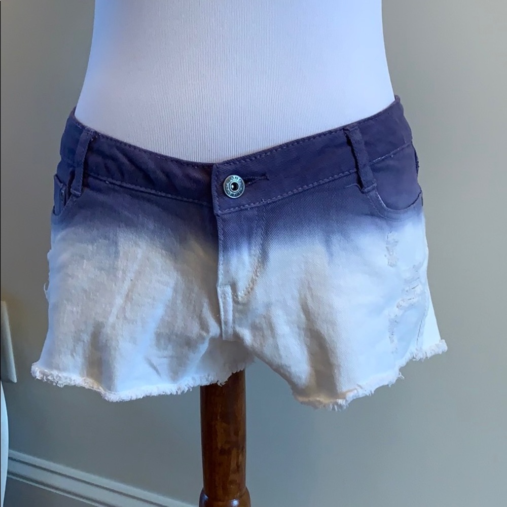 Ombré denim shorts